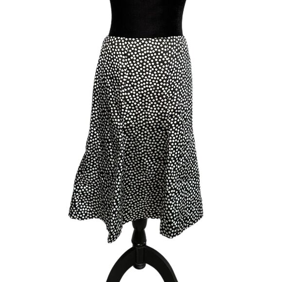 Dress Barn Black & White Polka Dot Knee-length Skirt, Size 10, Pre-owned - Picture 1 of 6